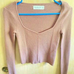 Taupe Long Sleeve Abercrombie Sweater Top